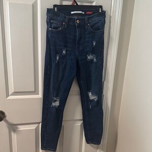 Celebrity Pink Dark Blue Distressed Skinny Jeans